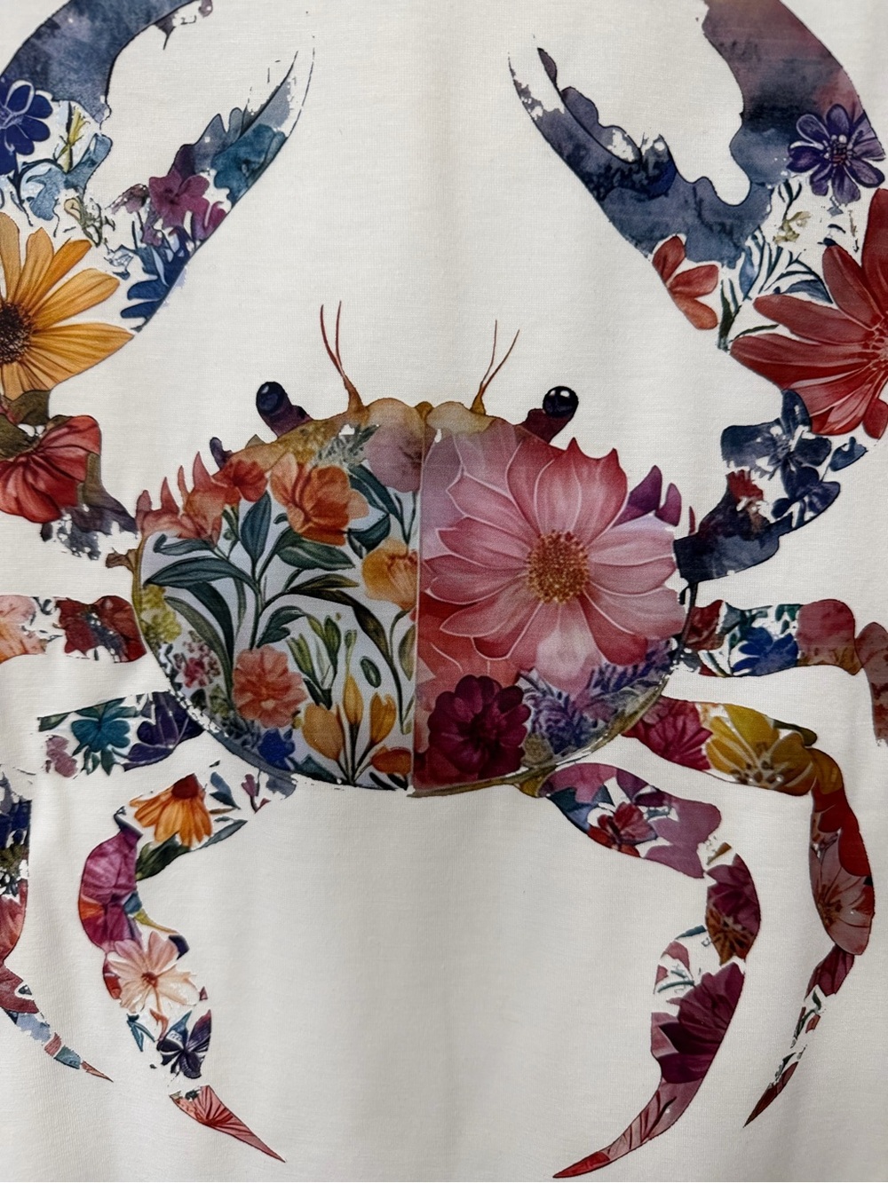 Floral Crab Graphic Tee - White - Picture 2 of 4